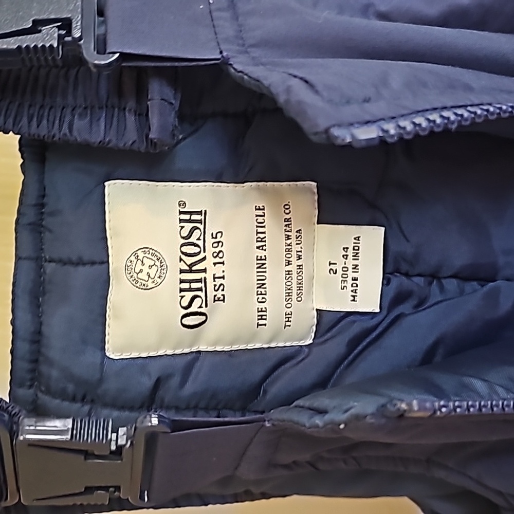 Oshkosh est 1895 2T snow bibs royal blue - Picture 3 of 4